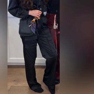 Zara satin effect Cargo Pants sz XS black